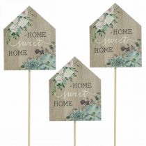 Flor plugs decoração de madeira Home Sweet Home 6,5x7,5cm 18 unid.