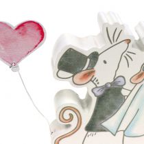 Par de mouse de figura decorativa com corações 11 cm x 11 cm 4 unidades