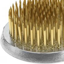 Itens Ouriço, Kenzan, Ikebana, base de arranjo em metal prateado, redondo Ø5cm