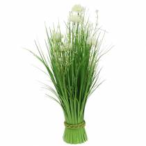 Itens Buquê decorativo em pé com flores verdes do prado, branco artificial 51 cm