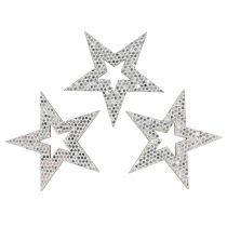 Itens Estrela decorativa de prata para espalhar 4 cm 48 unidades