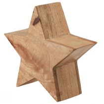 Itens Decoração de mesa de madeira decorativa estrela madeira de manga para ficar em pé natural Ø24cm