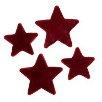 Itens Decoração de Natal estrelas bordeaux decoração de mesa flocada 4–5 cm 40 unidades