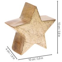 Itens Suporte decorativo em forma de estrela de Natal para mesa ou prateleira, 10 cm, conjunto de 3 peças
