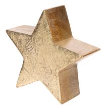 Itens Suporte decorativo em forma de estrela de Natal para mesa ou prateleira, 10 cm, conjunto de 3 peças