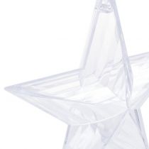 Estrela para pendurar decorações de árvore de Natal de plástico transparente 12 cm 6 unidades