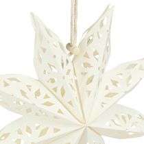 Itens Conjunto de 6 enfeites decorativos em papel branco com formato de estrela e floco de neve, Ø20cm.