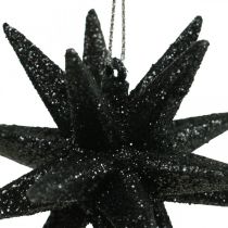 Itens Estrelas de decoração de natal para pendurar preto Ø7.5cm 8pcs