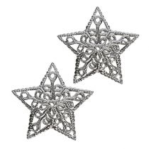 Itens Estrela de metal prata 6cm 20pcs