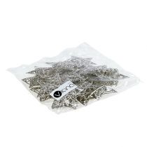 Itens Estrela feita de metal prata 6 cm 20 unidades
