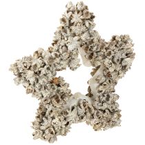 Itens Estrela para pendurar decoração de Natal branca, glitter Ø15cm