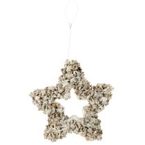 Itens Estrela para pendurar decoração de Natal branca, glitter Ø15cm