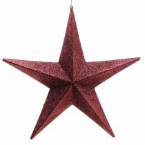 Estrela brilhante para pendurar borgonha Ø30cm