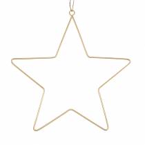 Itens Estrela de decoração para pendurar metal dourado Ø35cm 4pcs