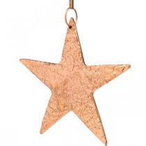 Estrela decorativa para pendurar, decoração do Advento, pingentes de metal cor de cobre 12 × 13 cm 3 unidades