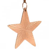 Itens Pingente de estrela, decoração de Natal, decoração de metal cor de cobre 9,5 × 9,5 cm 3 unidades