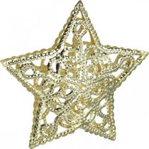 Estrelas de decoração de dispersão, acessório de corrente leve, Natal, decoração de metal prata Ø6cm 20p
