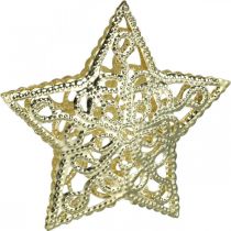 Itens Dispersão estrelas decoração, fixação cadeia leve, Natal, decoração metal dourado Ø6cm 20 peças