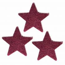 Itens Estrela cintilante espalhada 6,5 cm rosa 36 unidades