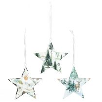 Itens Enfeites de estrela, decoração de Natal, metal, Ø8cm, enfeite para árvore de Natal, decoração de mesa, conjunto de 6