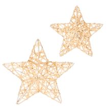 Itens Conjunto de estrelas decorativas feitas de arame, dois tamanhos, 10 cm, 12 peças