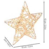 Itens Conjunto de estrelas decorativas feitas de arame, dois tamanhos, 10 cm, 12 peças