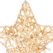 Itens Conjunto de estrelas decorativas feitas de arame, dois tamanhos, 10 cm, 12 peças
