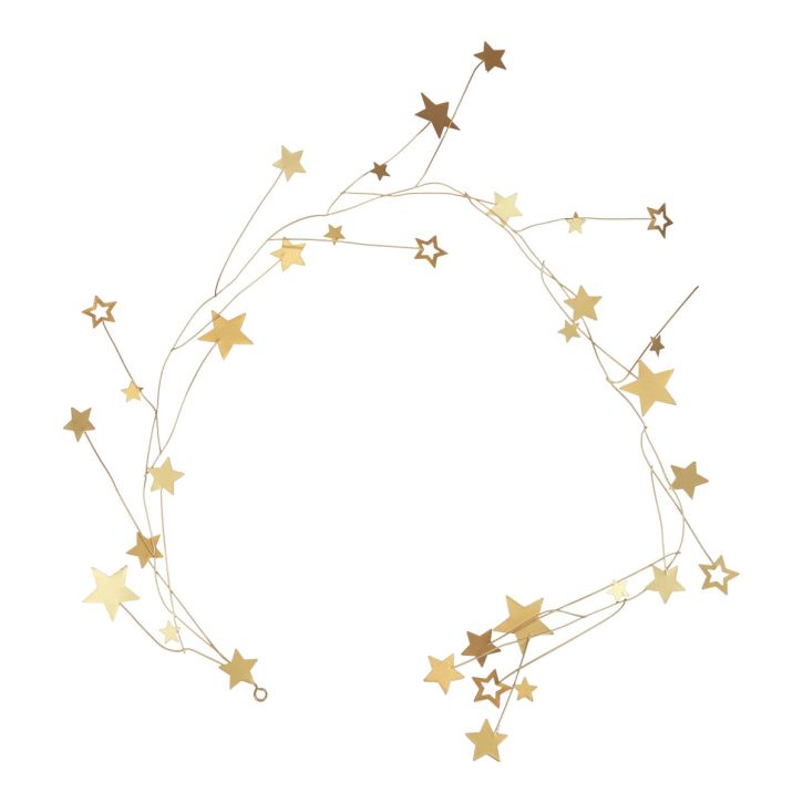 Cabide de decoração de estrela Natal metal dourado 85cm