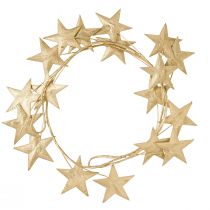 Itens Guirlanda de estrelas para Natal em metal dourado C180cm