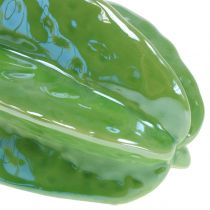 Itens Conjunto de 3 peças de decoração em cerâmica com carambola, 10 cm, verde.