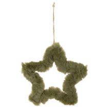 Itens Pingentes de estrela em pele sintética, de pelúcia, para janelas e portas, 21 cm, conjunto de 4 peças