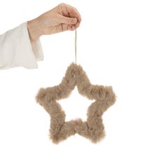 Itens Estrela decorativa para pendurar, feita de pele sintética, 21 cm, conjunto de 4 peças.