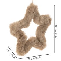 Itens Estrela decorativa para pendurar, feita de pele sintética, 21 cm, conjunto de 4 peças.