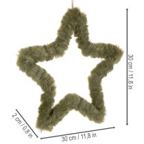Itens Estrela decorativa de pele sintética para pendurar em portas e janelas, 30 cm, conjunto de 3 peças.