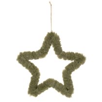 Itens Estrela decorativa de pele sintética para pendurar em portas e janelas, 30 cm, conjunto de 3 peças.