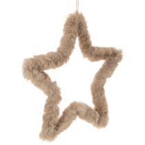 Itens Enfeite decorativo em forma de estrela, em pele sintética, para pendurar, 30 cm, conjunto de 3 peças.