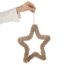 Itens Enfeite decorativo em forma de estrela, em pele sintética, para pendurar, 30 cm, conjunto de 3 peças.