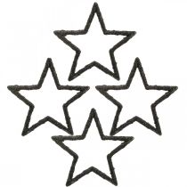Espalhar decoração Estrelas de Natal glitter preto Ø4cm 120p