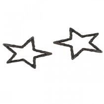 Itens Decoração dispersa estrelas de Natal glitter preto Ø4cm 120 un