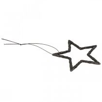 Itens Pingente de estrela de decoração de natal glitter preto 7,5cm 40p