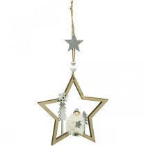 Itens Cabide decorativo de madeira estrela de decoração de natal Ø13,5cm 4uds