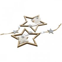 Itens Cabide decorativo de madeira estrela de decoração de natal Ø13,5cm 4uds