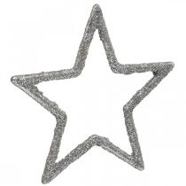 Dispersão decoração estrelas de natal purpurina prata Ø4cm 120p