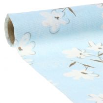 Flores decorativas em tecido azul 30cm x 3m