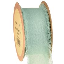 Itens Fita de tecido fita decorativa com franjas verde salva 40mm 15m