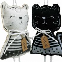 Gatos de tecido para pendurar, decoração de primavera, gato de cabide de decoração, decoração de presente 4 unidades