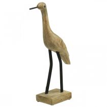 Itens Wader de madeira, guindaste de pé, pássaro decorativo cor natural, preto H40cm