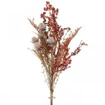 Plantas artificiais decoração de outono cardos bagas samambaias cacho de 65cm