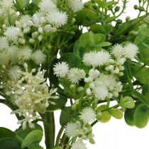 Buquê Decorativo Flores Artificiais Buquê Flores Artificiais Verde Branco L36cm