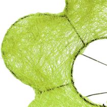 Punho de flor de sisal verde Ø25cm 6 unidades